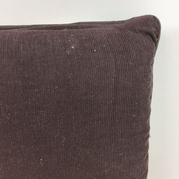 Vintage Handmade Needlepoint Pillow Home Decor Brown Yellow Orange Floral 13" - Picture 5 of 7